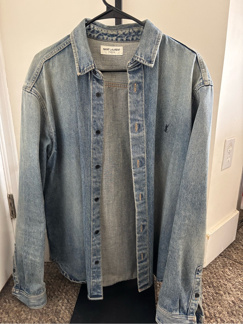 Saint Laurent YSL Men's Light Blue Denim Jacket